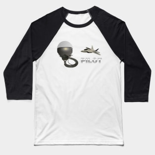 F-22 Raptor Jet Fighter Pilot Baseball T-Shirt